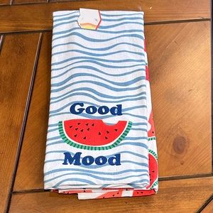 NWT Set of two watermelon Good Mood kitchen towels 100% cotton